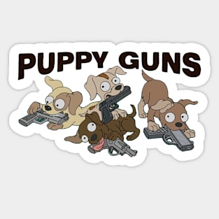 Puppy Guns Sticker